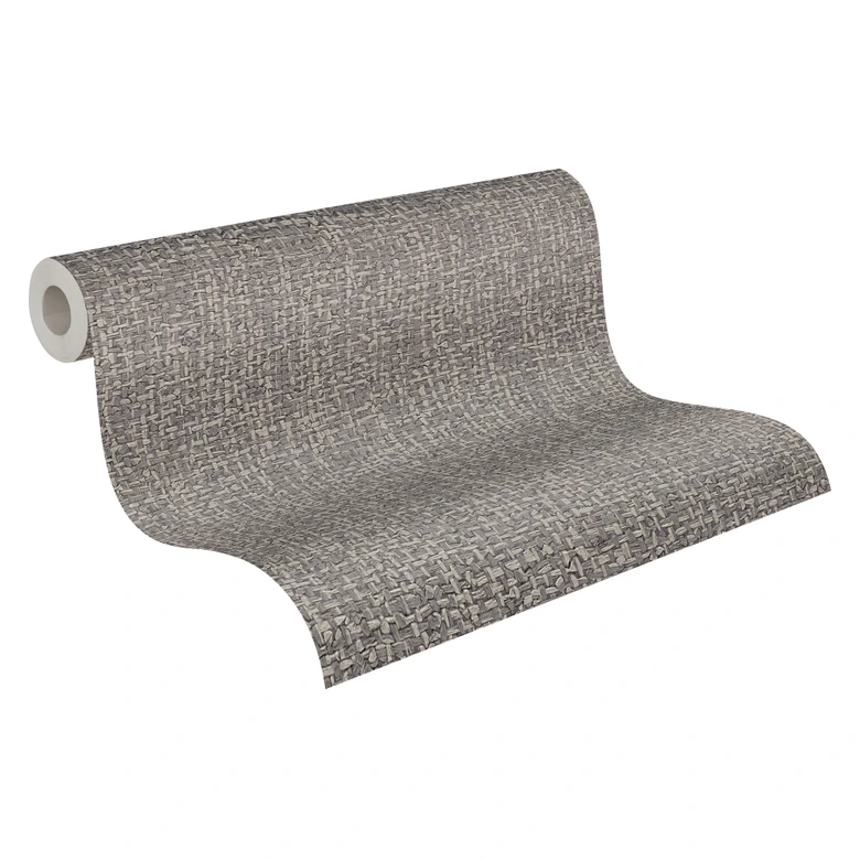 Icke-vävd tapet Jan Studio Sense & Surface weave grå metallic - Stud!o weave rotting hall 