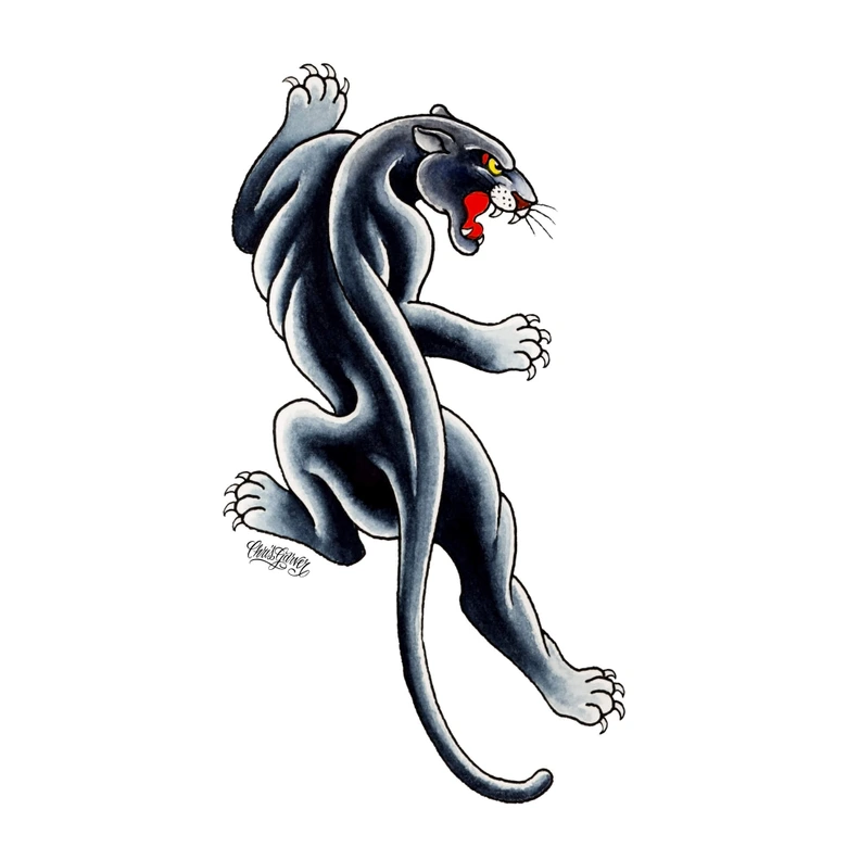 Wandtattoo Miami Ink Black Panther 