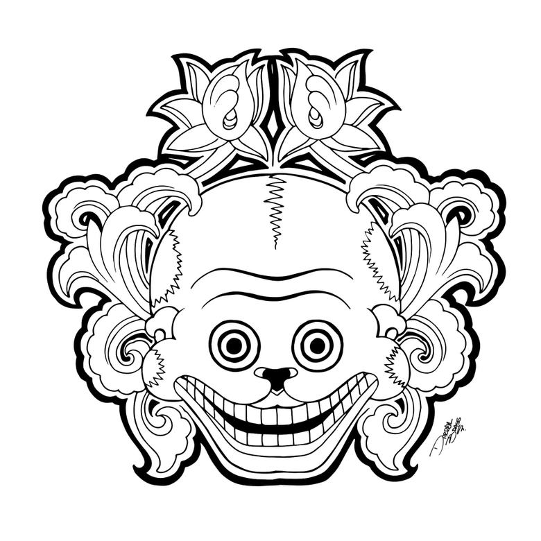 Wandtattoo Miami Ink Mexikanische Totenmaske 2 