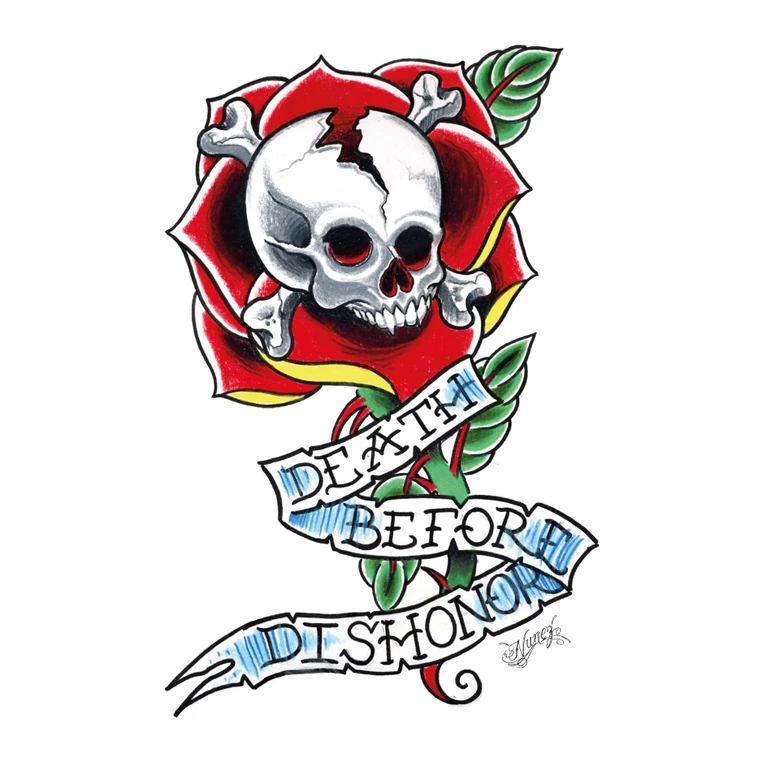 Wandtattoo Miami Ink Death Before Dishonor 