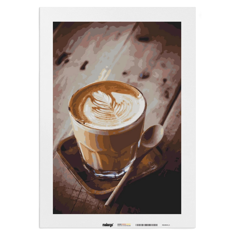 Malen nach Zahlen Leinwandbild - Cappuccino  