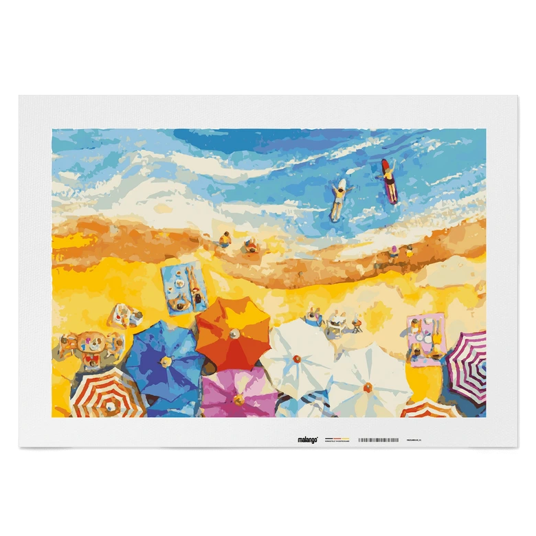 Malen nach Zahlen Leinwandbild - Meer Strand im Urlaub  