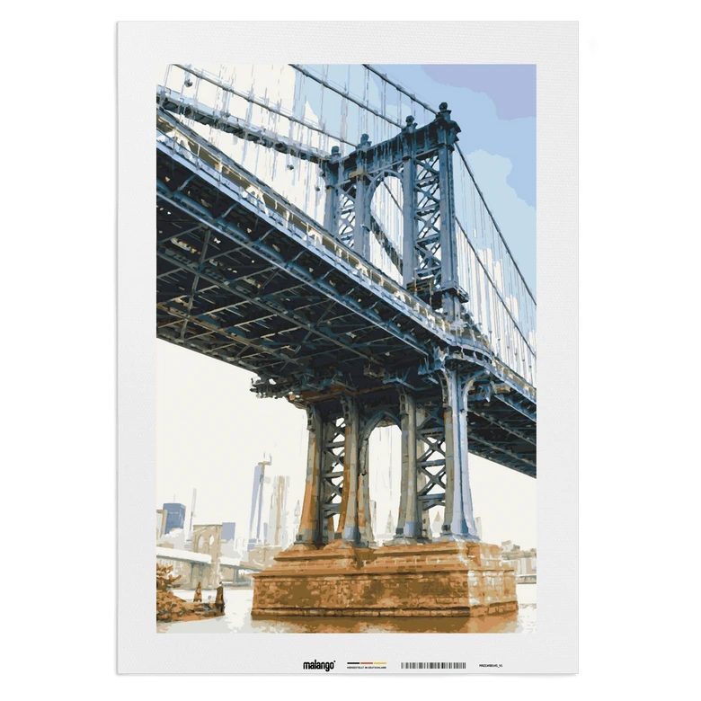 Malen nach Zahlen Leinwandbild - New York Manhatten Bridge  