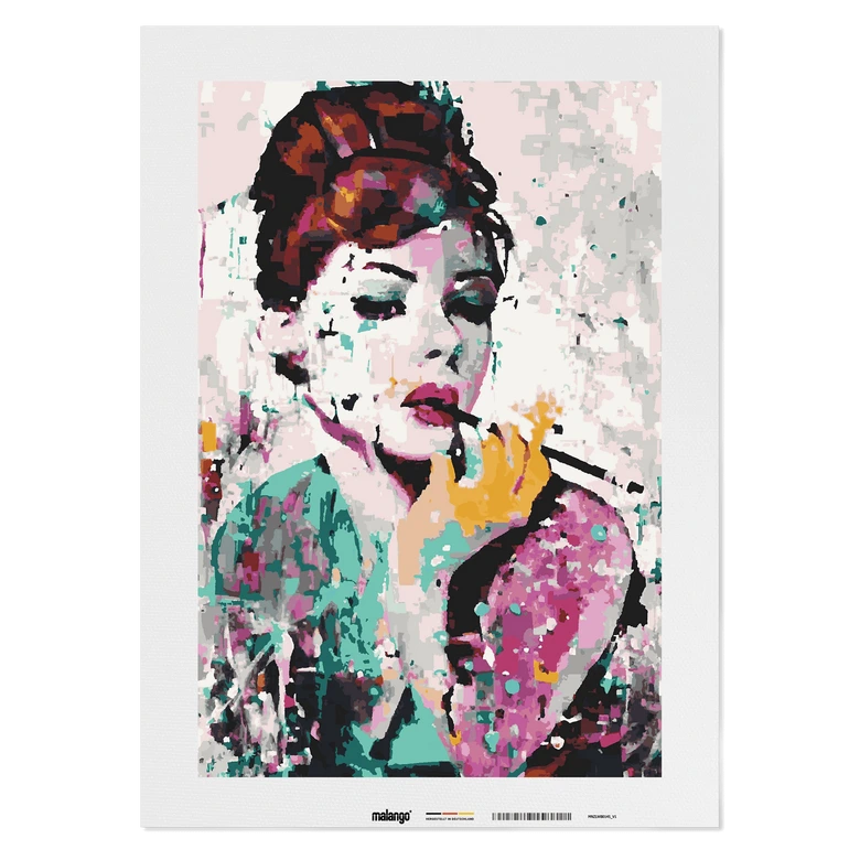 Malen nach Zahlen Leinwandbild - Audrey Hepburn Abstrakt  