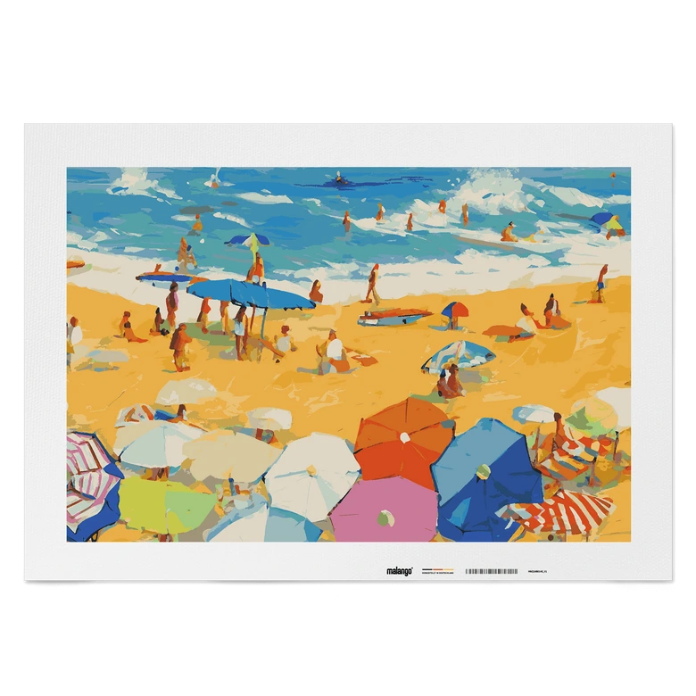 Malen nach Zahlen Leinwandbild - Strandzeit am Meer  