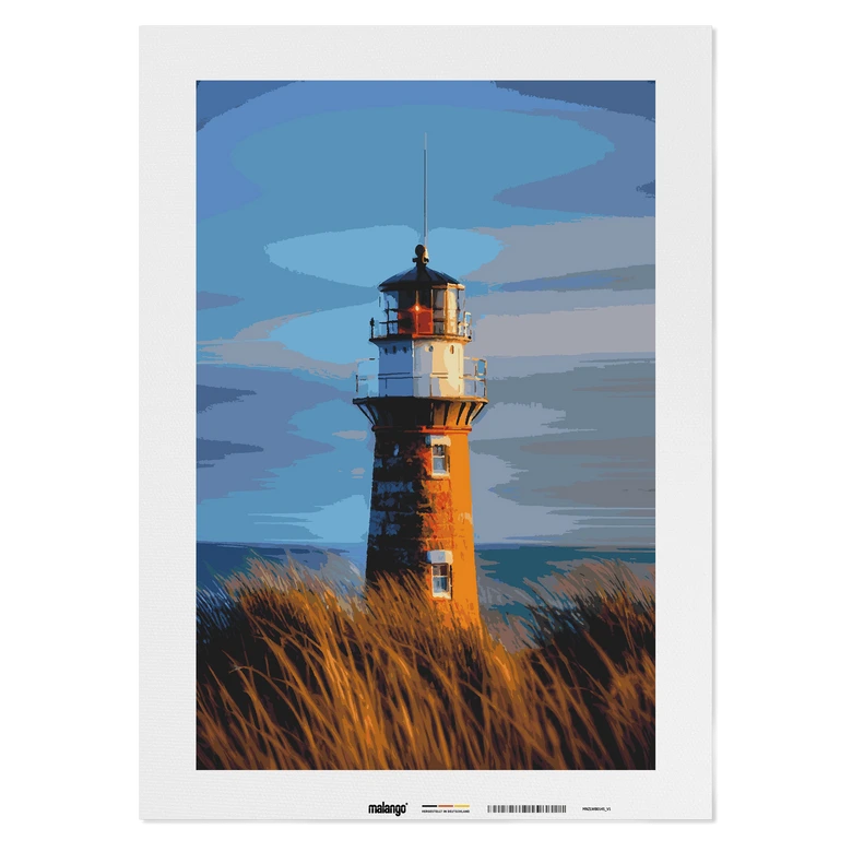 Malen nach Zahlen Leinwandbild - Leuchtturm weiter Blick  