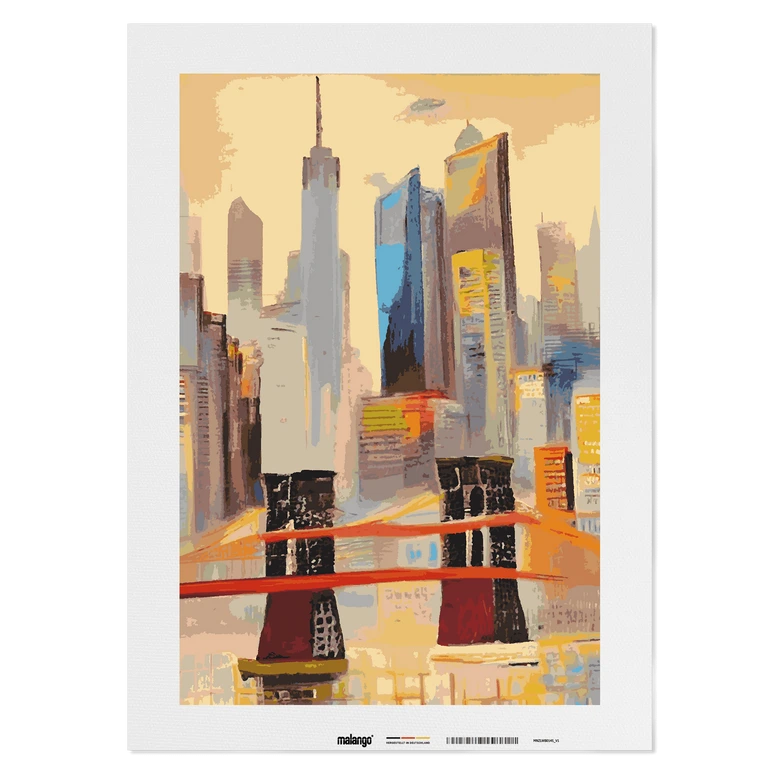 Malen nach Zahlen Leinwandbild - New York Skyline abstrakt  