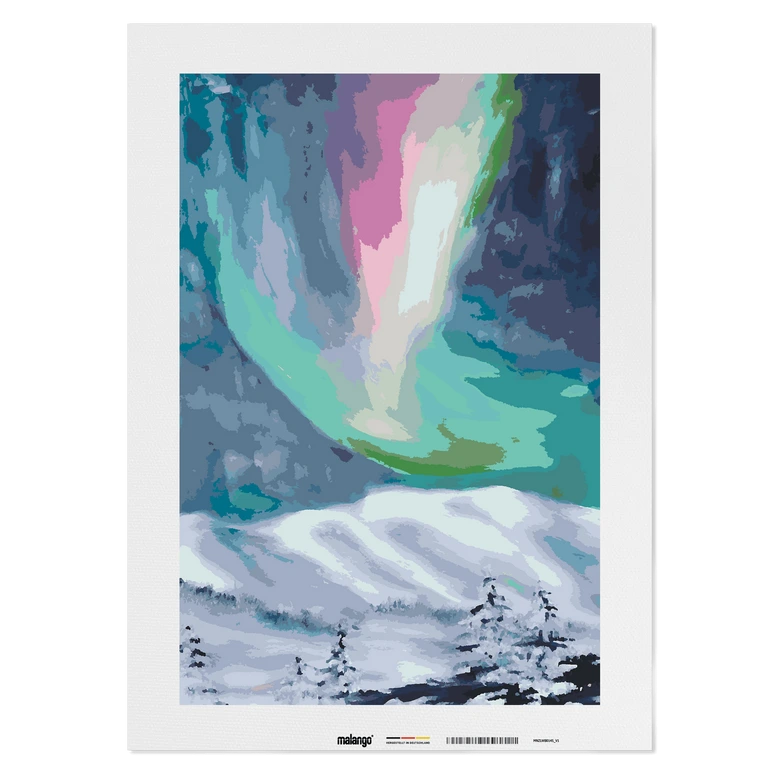 Malen nach Zahlen Leinwandbild - Nordlichter No. 1  