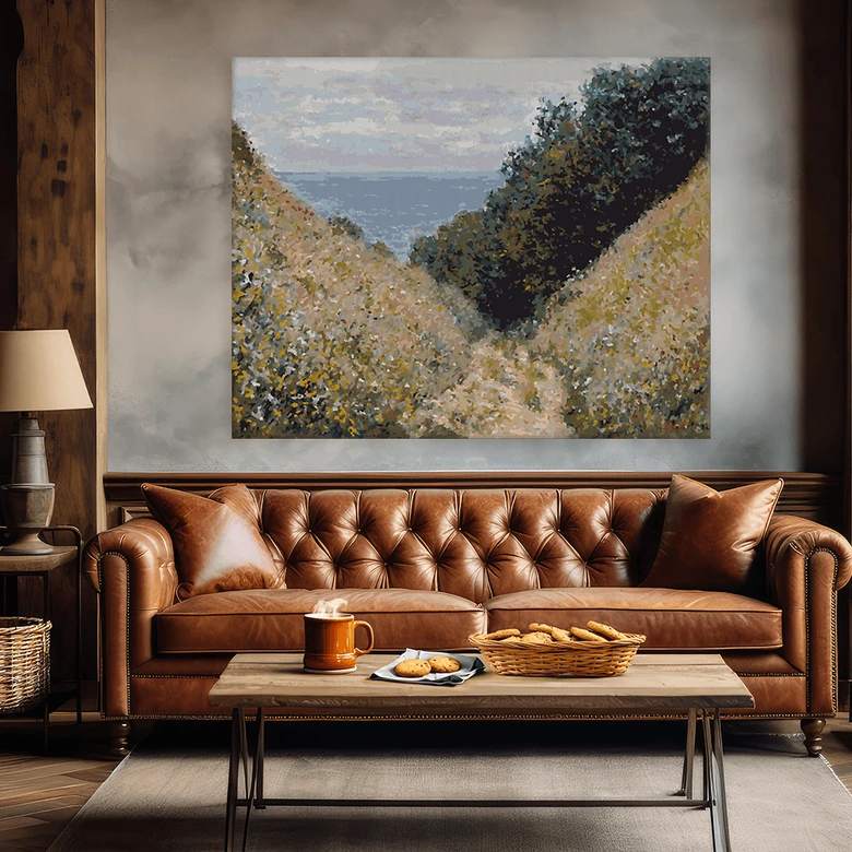 Malen nach Zahlen Leinwandbild - Monet - Straße in La Cavée, Pourville  