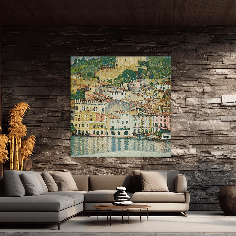 Malen nach Zahlen Leinwandbild - Klimt - Malcesine am Gardasee  