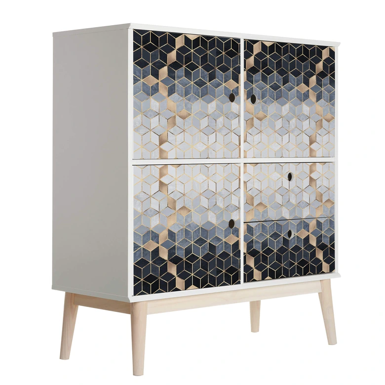 Vinilo adhesivo muebles Fredriksson - Geometría azul 