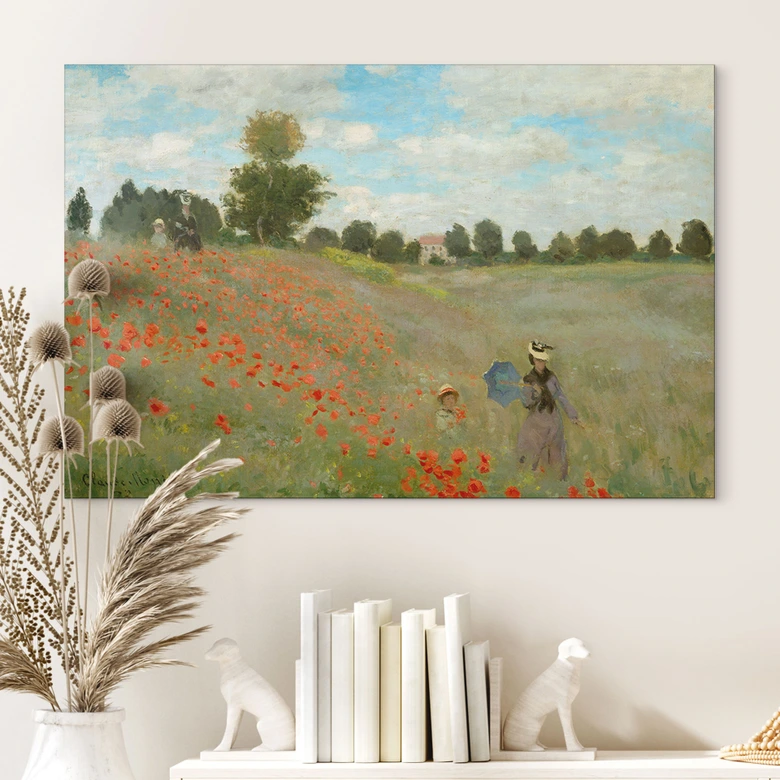 Wandbild Mohnfeld bei Argenteuil - Monet - Alu-Dibond 