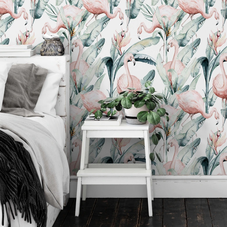 Patterned Wallpaper Kvilis - Tropical Flamingo 