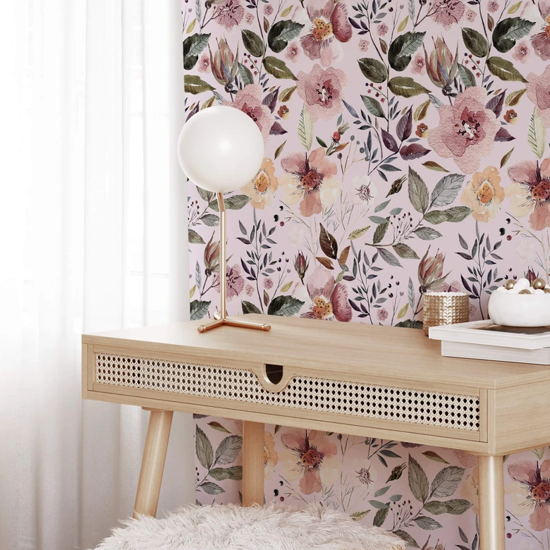 Mustertapete UN Designs - Blüten in Aquarell 