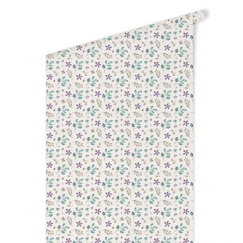 Mustertapete - Aquarell Blüten 01 - violett 