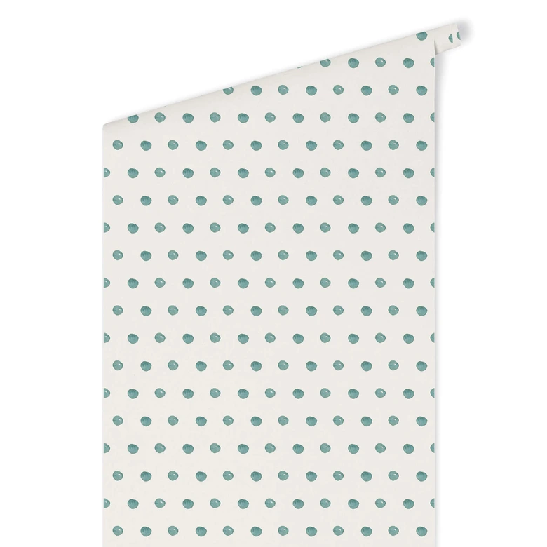 Patroonbehang – Aquarel Dots 02 – turquoise 