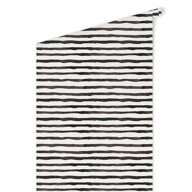 Mustertapete - Aquarell Streifen 01 - schwarz-weiß 