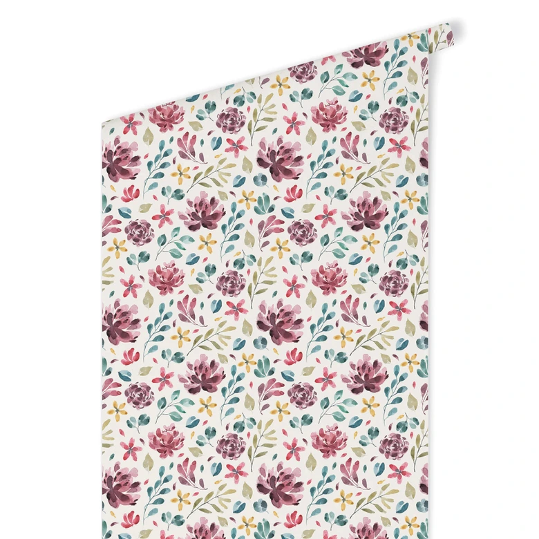 Mustertapete - Aquarell Bunte Blumenwiese 