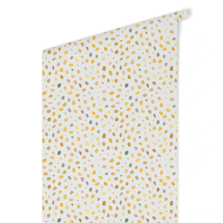 Mustertapete Buntes Konfetti - gelb 