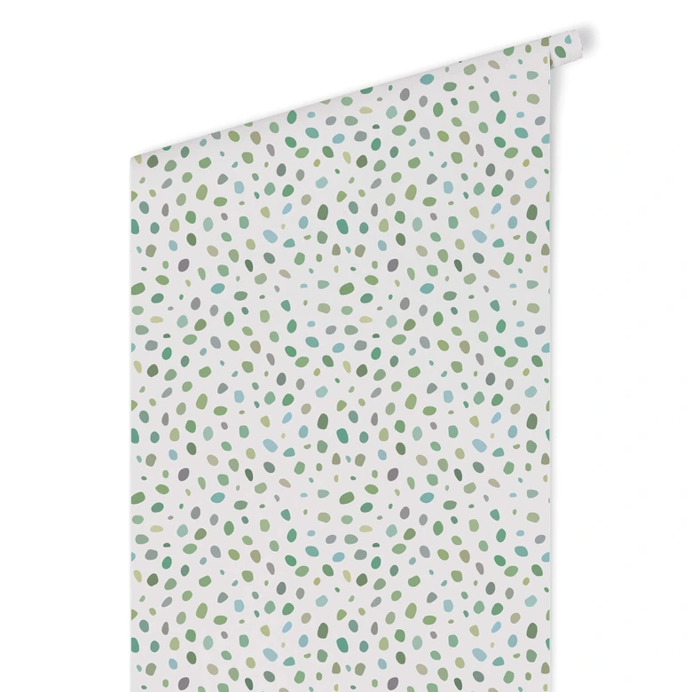 Mustertapete Buntes Konfetti - grün 