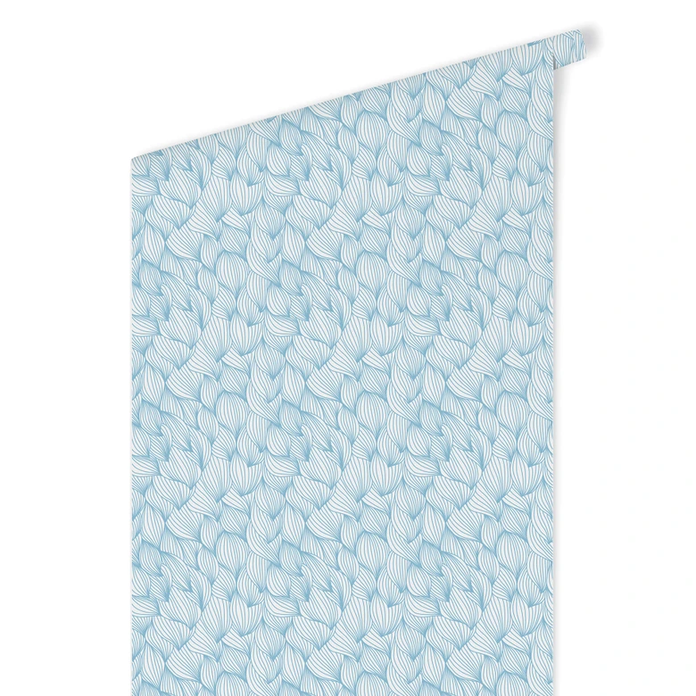 Mustertapete - Grafische Wellen - blau 