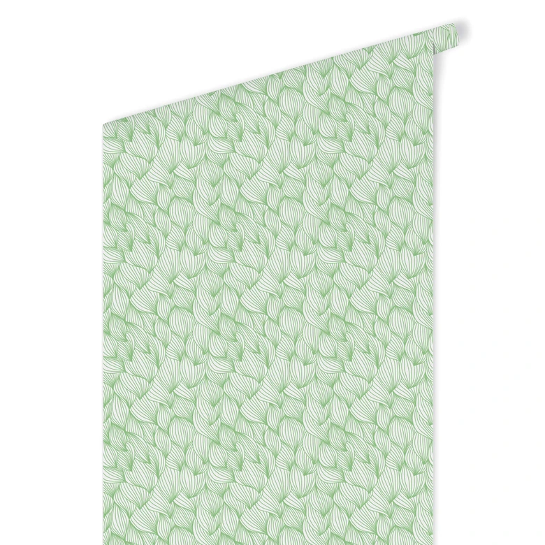 Patroonbehang – Grafische Golven – groen 