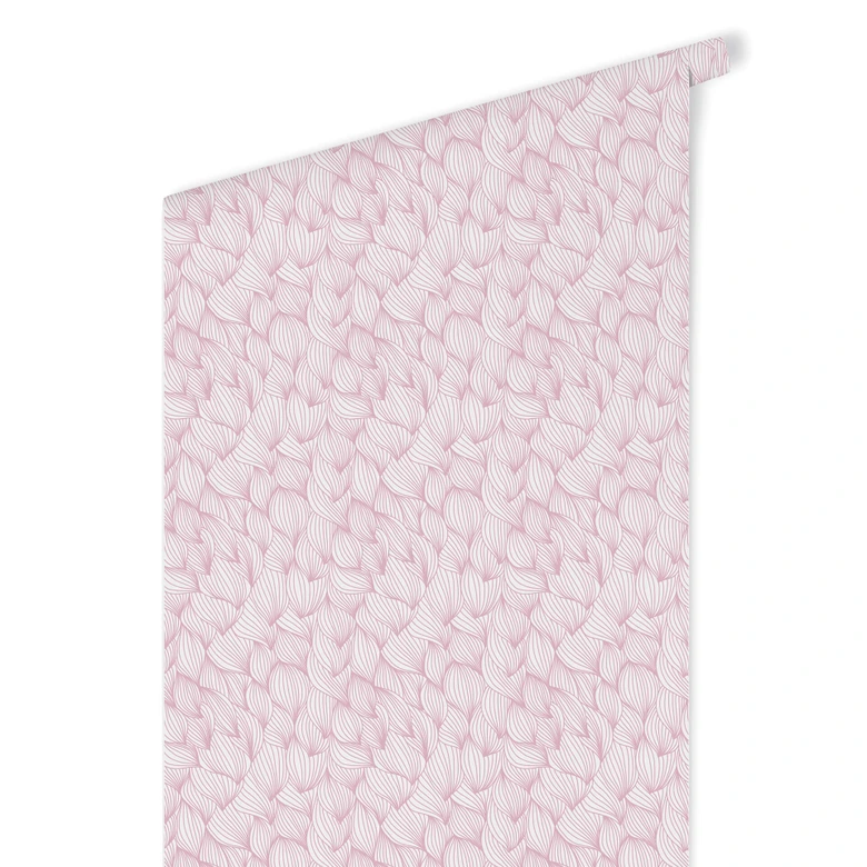 Mustertapete - Grafische Wellen -rosa 