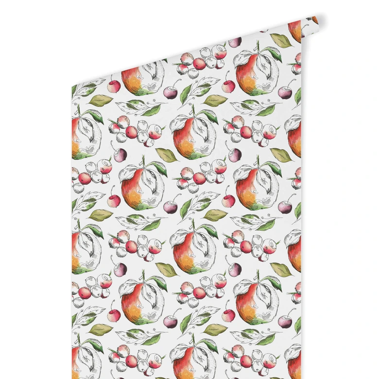 Papier peint à motifs - Récolte de pommes 