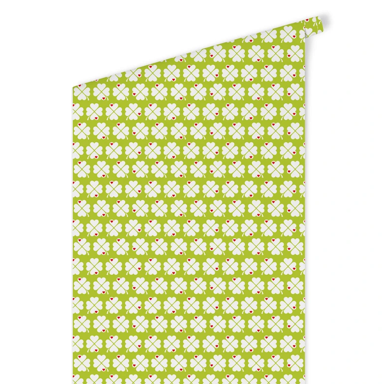 Mustertapete byGraziela - Kleeblatt grün 