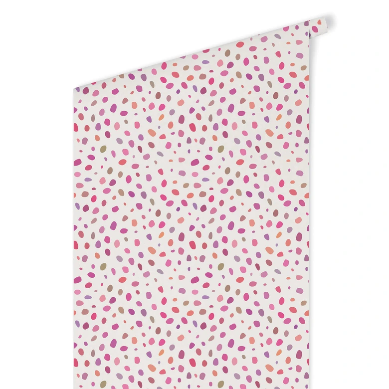 Mustertapete Buntes Konfetti - pink 