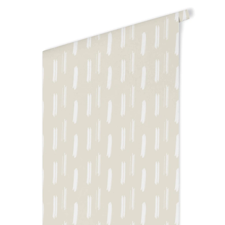 Mustertapete - Pinselstriche beige 