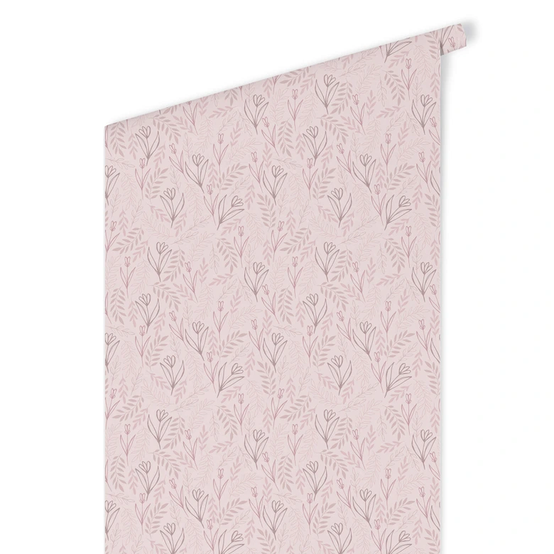 Mustertapete Graphic Flowers - Blumenfeld rosa 