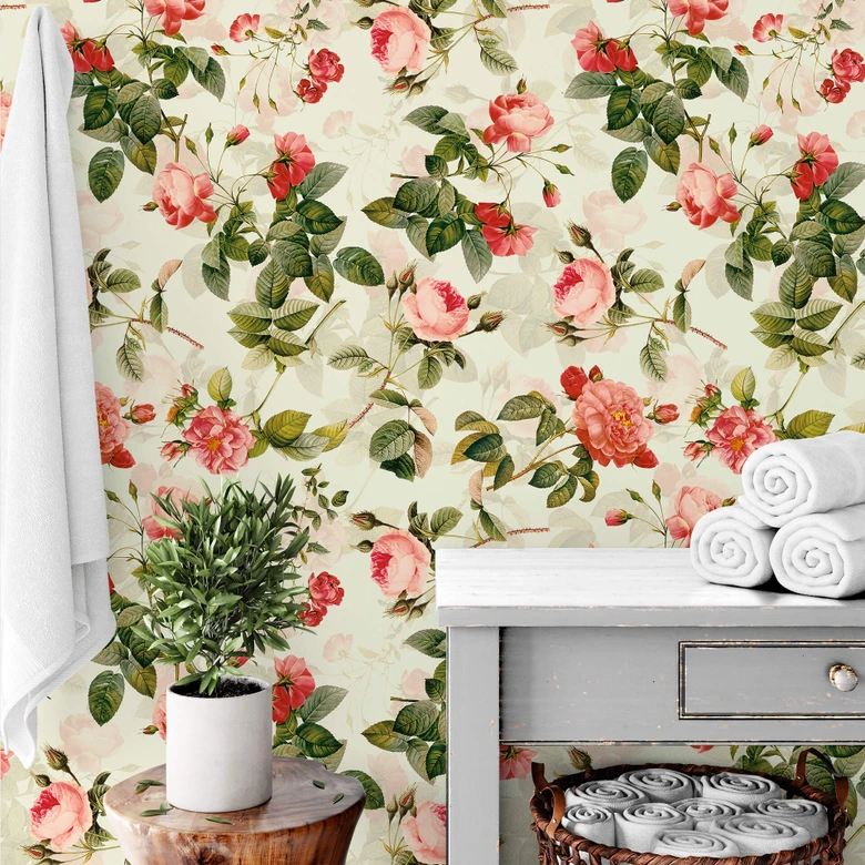 Papier peint à motifs UN Designs - Fleurs de pivoine 