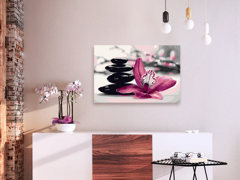 Canvas schilderij - Toren van stenen - 50x40 cm - met spieraam - opgespannen 