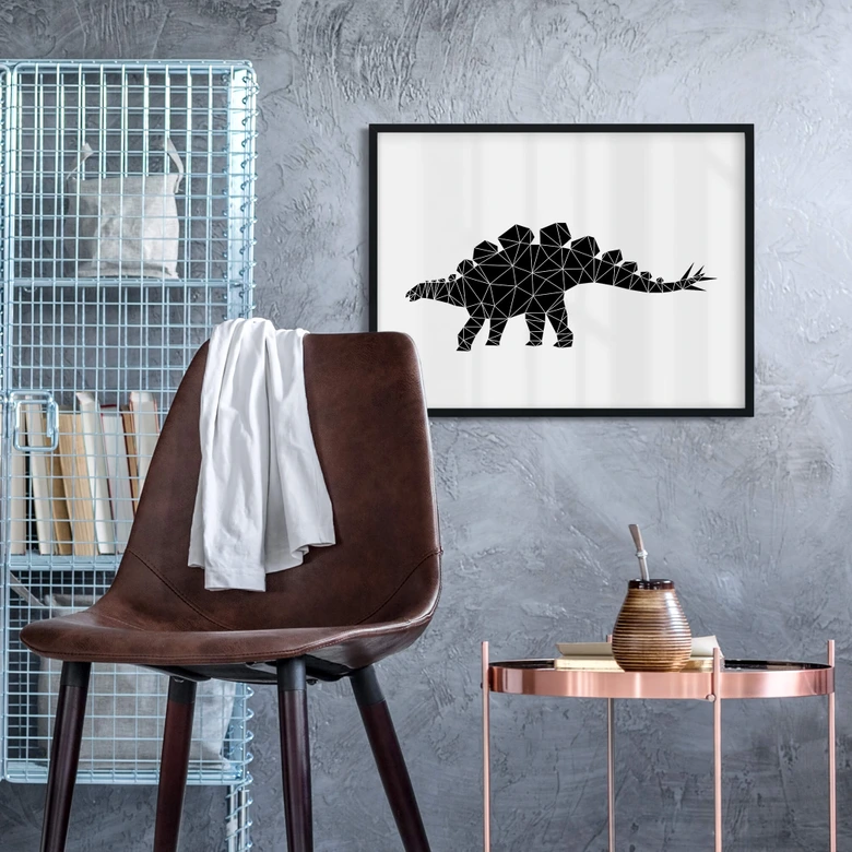 Poster Nouveauprints - Geometric Dinosaur Stegosaurus 