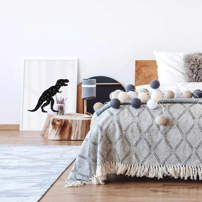 Poster Nouveauprints - Geometrisk dinosaurie T-Rex 