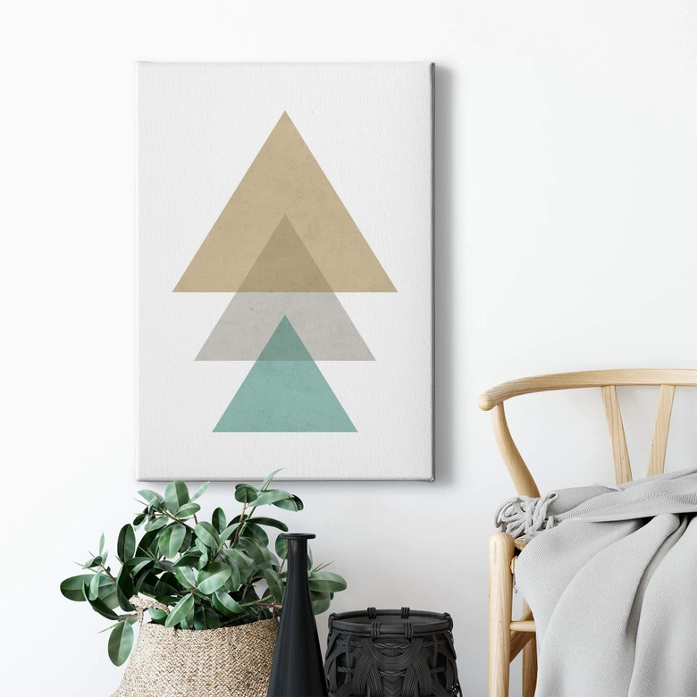 Tableau en toile Nouveauprints - Triangles aqua 