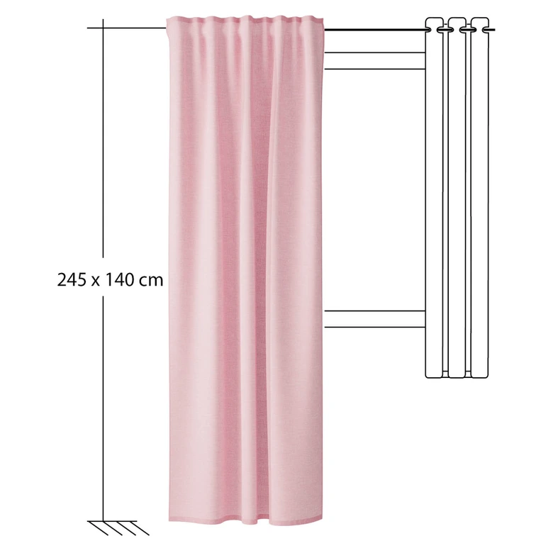 Homing Fertigschal mit verdeckten Schlaufen Oskar rose -  2,45 x 1,4 m 