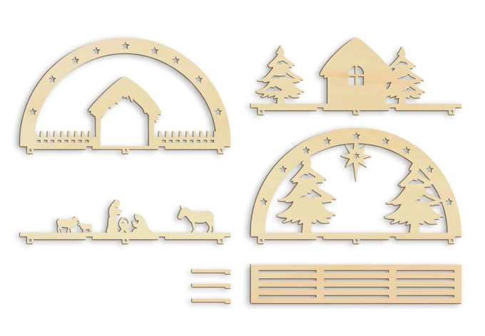 Holzkunst Weihnachtskrippe Christkind 