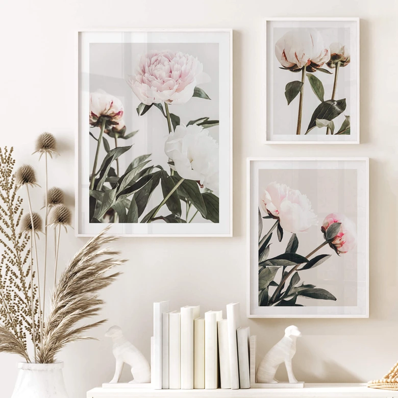 Póster 1X Studio - Tres peonías en flor 