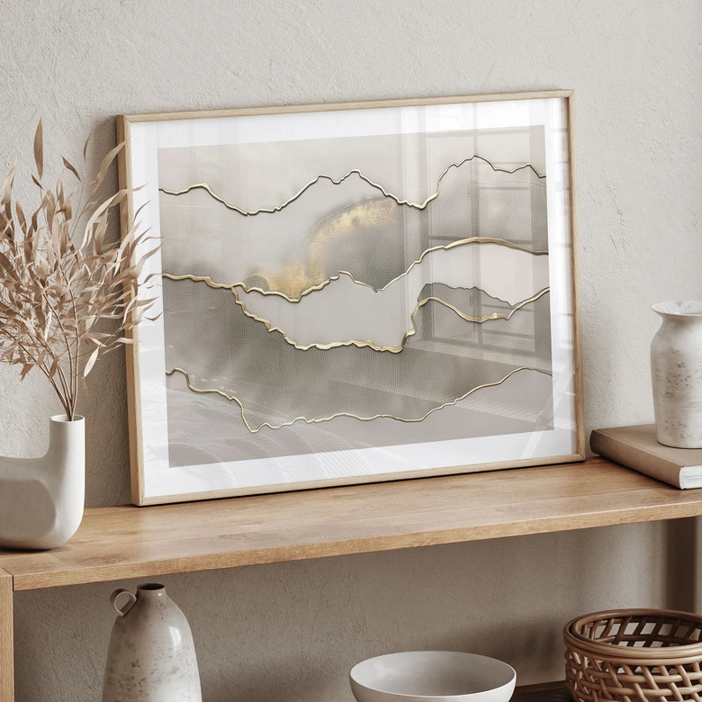 Póster de paisaje abstracto con colores metálicos - Alma 