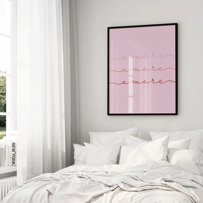 Poster Amore - Liebesspruch für das Wohnzimmer 