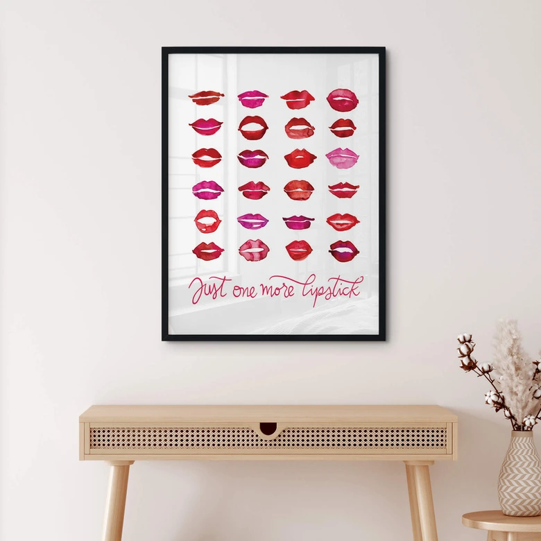 Poster Rote Lippen - Blursbyai - Just one more lipstick 