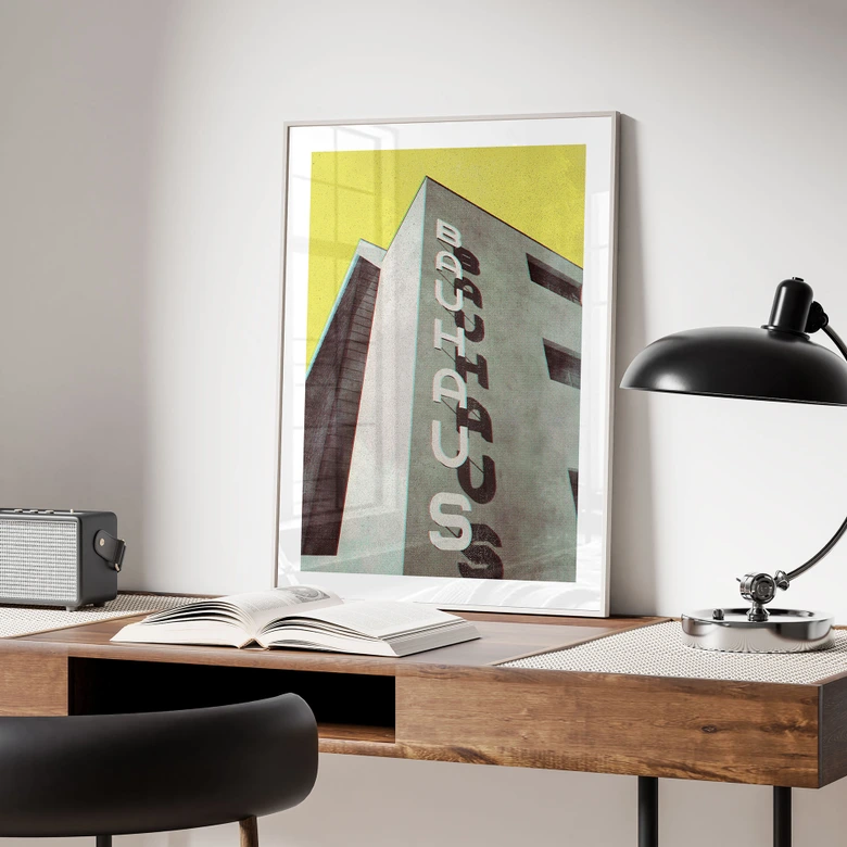 Retro Poster | Vintage Bauhaus Dessau Architektur - Blursbyai 