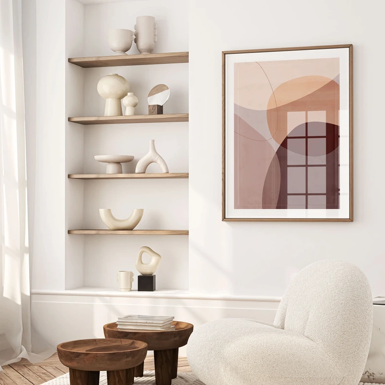 Poster Abstrakta former i varma jordtoner - Böhmer 