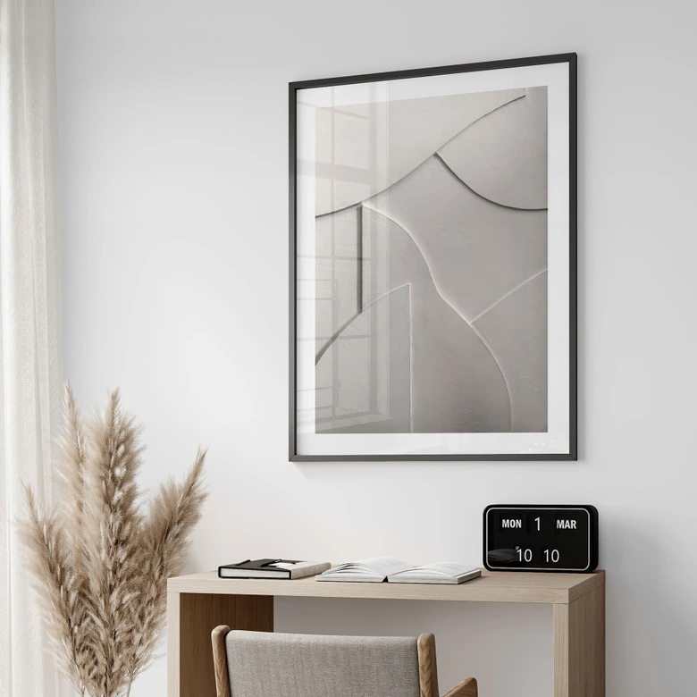 Poster Structures abstraites en beige doux - Böhmer 
