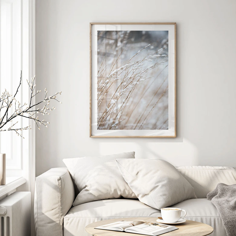 Poster Zarte Gräser im Schnee - Böhmer 