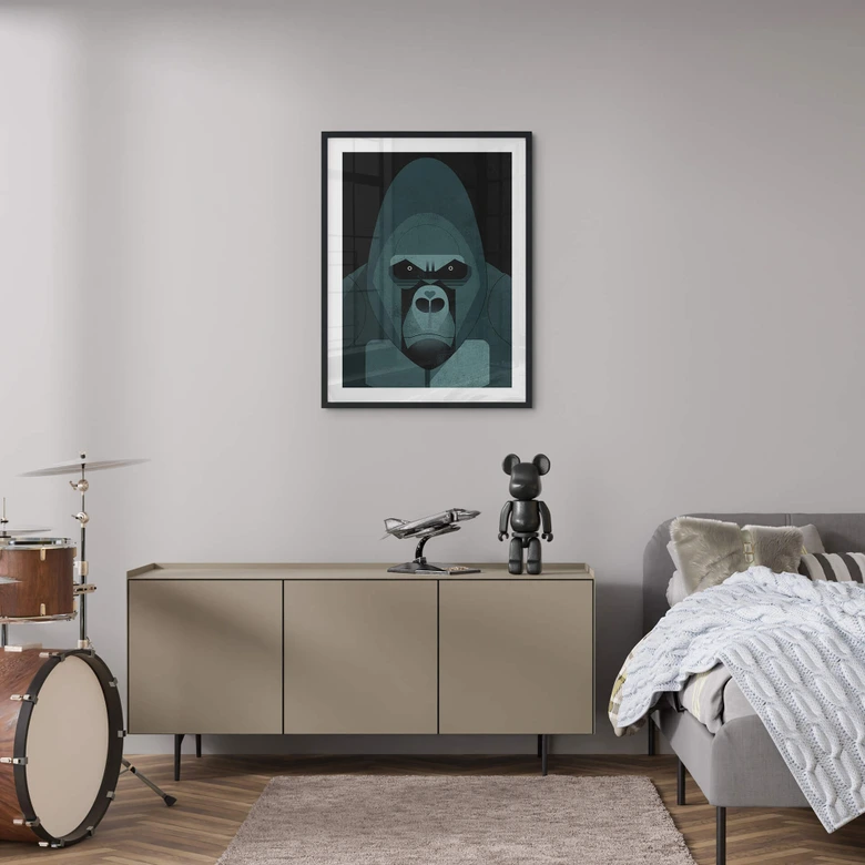 Póster infantil gorila - marrón 