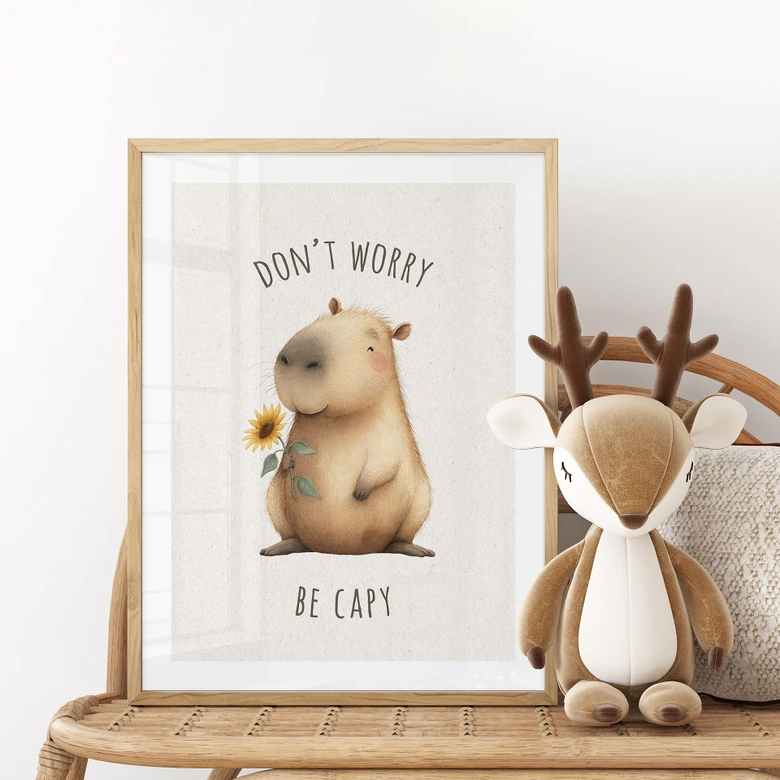 Poster Capybara - Oroa dig inte, var kapy 