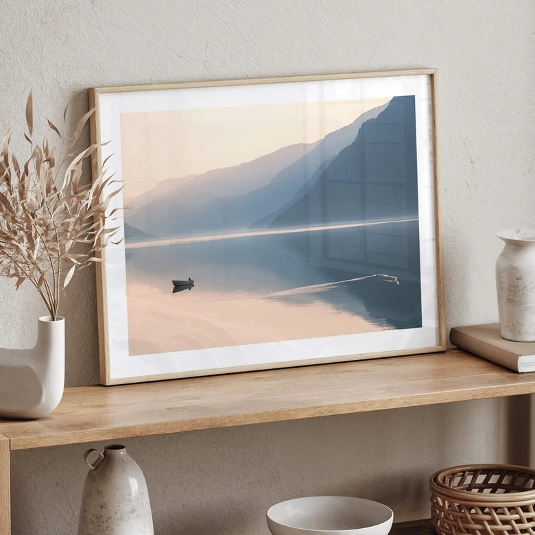 Poster Davidsson - See und Berge in malerischer Harmonie 